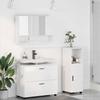 Bathroom Furniture Set 3 pcs High Gloss White Plywood and Metal