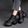 Fashion GKTINOO Women Motorcycle Boots Genuine Leather 2025 New Zip Thick Soled Women Shoes Sewing Handmade Retro Short Platform Boots