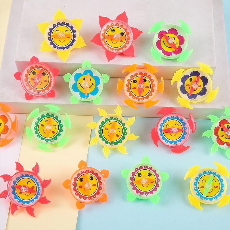 Pattern Compass Flower Mini Plastic Gyro Children Toy For Kid Entertainment