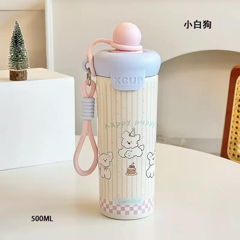 High-Quality 316 Stainless Steel Insulated Water Bottle with Float Ball, Large Capacity Straw Cup for Students and Couples Gift