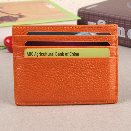 Portefeuille en cuir véritable pour permis de conduire et cartes – Porte-monnaie et cartes de crédit ultra-fin en cuir de vache