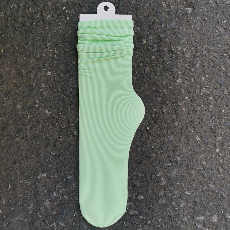 Women's Summer Thin Allpurpose Solid Color Retro Vertical Stripe In The Long Tube Pile Socks