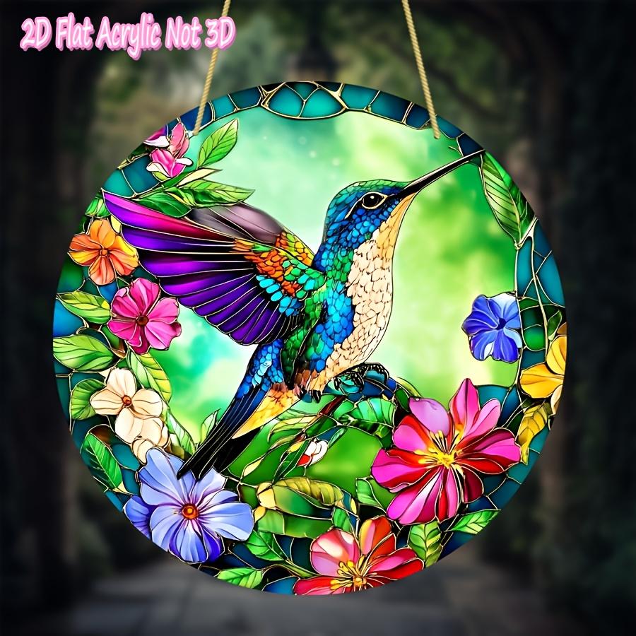 2D Flat Acrylic Hummingbird Sun Catcher Design, Indoor and Outdoor Decoration - No Battery/electricity Required, Free Day Decoration, Shop Dec