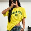 T-shirt da Donna a Maniche Corte con Stampa Brasile Sud America Ragazza Girocollo Tee Sport all'Aperto T-shirt da Donna Adulta Abbigliamento Chic