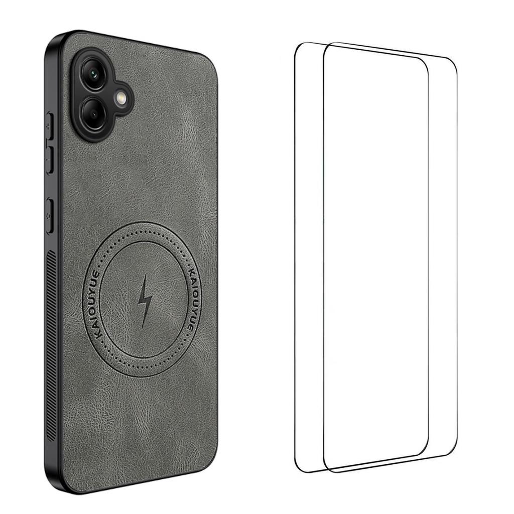 For Samsung Galaxy A06 4G Magnetic Case WANLONFENG SD Series PC TPU Phone Cover with 2Pcs Screen Film