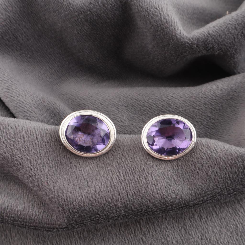 Iolite Jewelry, Handmade Gemstone Pendant, 925 Solid Sterling Silver Earrings Spiritual Jewelry, For Engagement Gift