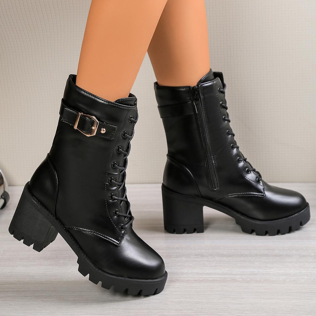 Luxury Women's Boots Winter Warm Women Snow Boots Fashion High Quality High Heels Comfort Platform Women Short Boots Botas Mujer