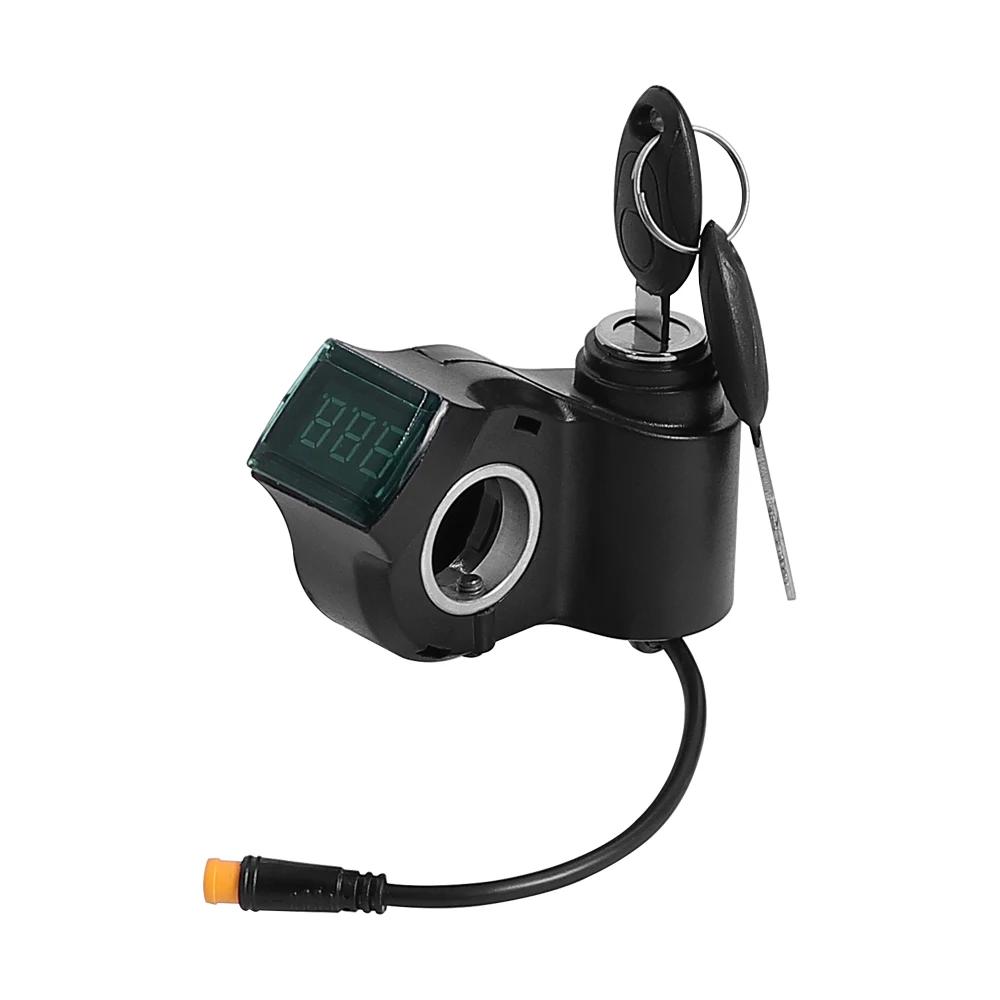 Κλειδί Κλειδαριάς Ανάφλεξης Ηλεκτρικού Ποδηλάτου Γκάζι αντίχειρα για KUGOO M4 XiaoMi M365 Βολτόμετρο Ψηφιακή Ένδειξη Τάσης Διακόπτης 3Pin Ηλεκτρικό Πατίνι