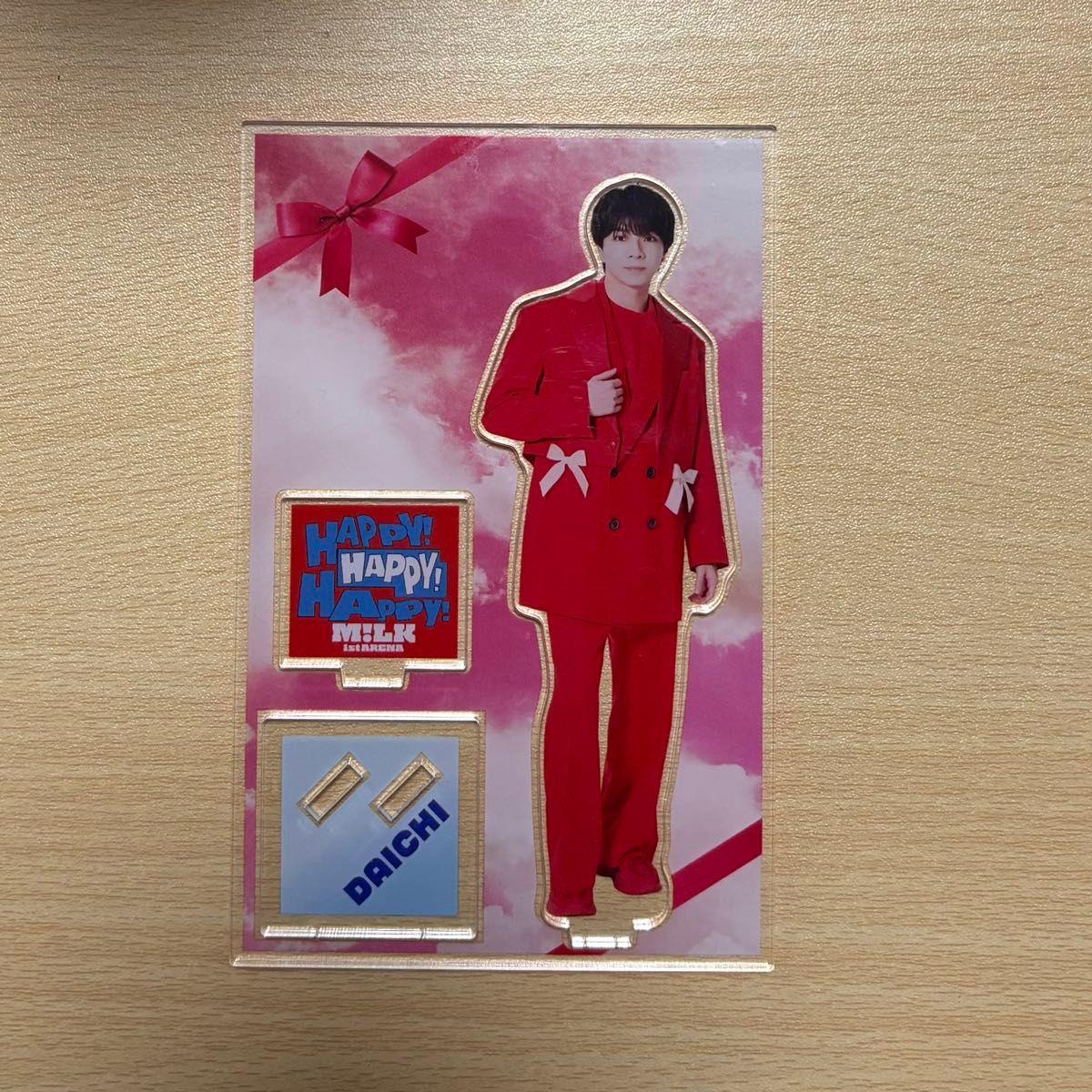 Used M!LK Taichi Shiozaki Acrylic Stand HAPPY!HAPPY!HAPPY! Red Costume