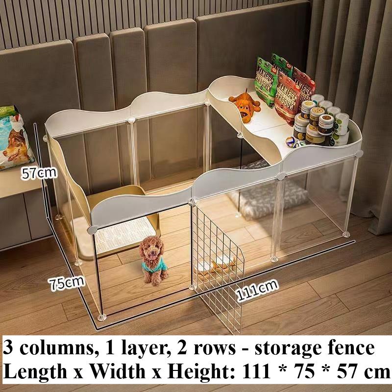 Home Pet Dog Enclosure House Indoor Small Dog Poodle  Fence Isolation Door Dog Cage with Toilet Area Scientificly Divided Den