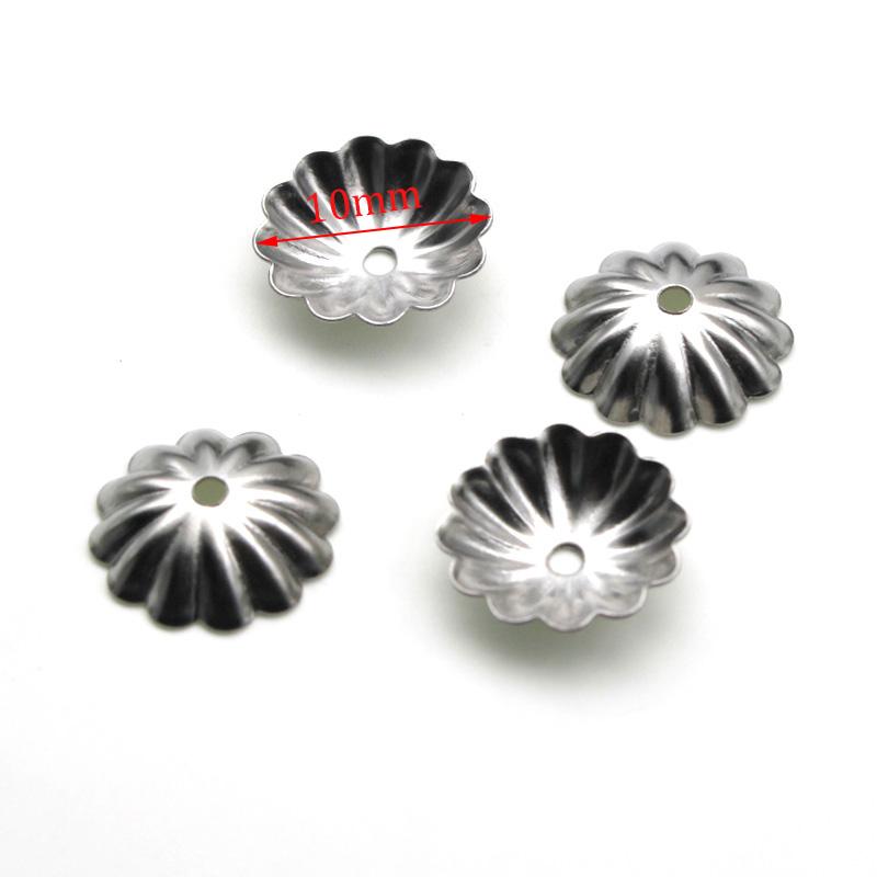 100pcs Stainless Steel Charm Bead Caps Jewelry Connectors Filigree Spacer Bead Caps Findings Jewelry Findings Making End Caps