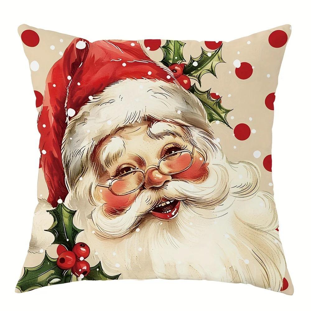 Fröhliche Weihnachten Dekoration Kissenbezug Weihnachtsmann Schneemann Muster ist geeignet für Zuhause Zimmer Sofa Kissenbezug Neujahrsgeschenk