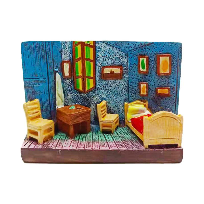 Creative 3D Famous Paintings Fridge Stickers Wedding Gifts Home Decoration Crafts Fridge Magnets 3D Paintings Magnetic Stickers