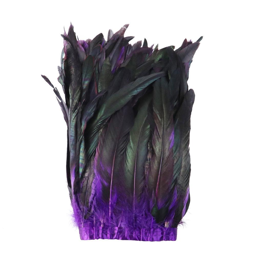 2M Cock Tail Feather Cloth Edge Decoration 25-30Cm 10-12 Inch Chicken Feather Ribbon Wedding Party Decoration Dress