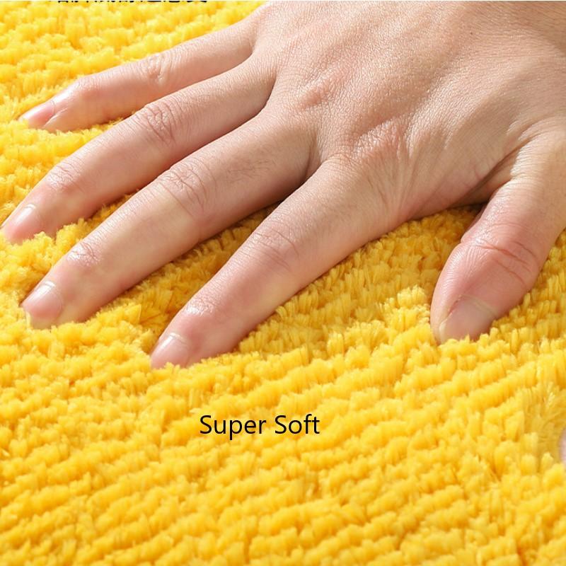 Inyahome Niedliche Zitrone Saugfähig Kinder Kleine Badematte Gelb Cartoon Frucht Badezimmerteppich Rutschfeste Bodenmatte 19x24 Zoll für Heimdekoration