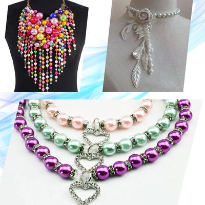 Imitationsperlen für Bastelarbeiten, 150 Stück, 3 mm–8 mm, aufnähbare Harzperlen mit Löchern für die Schmuckherstellung (Armbänder, Halsketten)