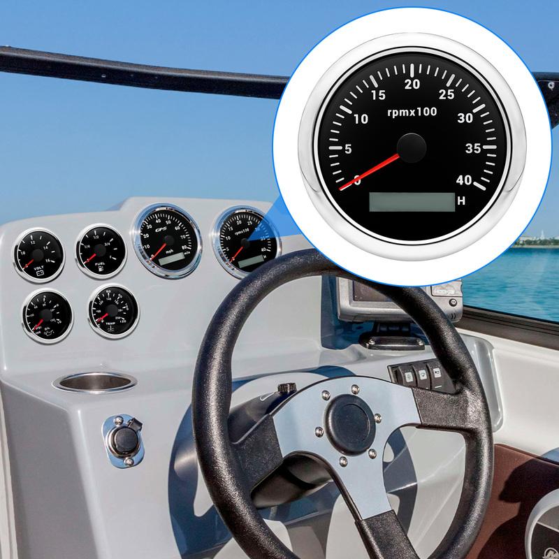 3000~7000 RPM 85MM Tachometer with 7 Color Light for Auto Boat Yacht Waterproof Gauge Counter Digital Hourmeter 12V 24V