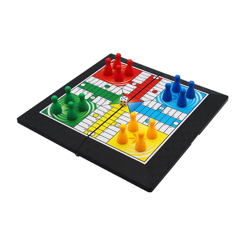 

Portable Ludo Plastic Board Game, Parent-Child Interactive Tabletop Game, Classic Family Flying Chess for Kids & Adults