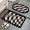 Simple Wind Diatomaceous Mud Checkerboard Bathroom Floor Mat Black and White Lattice Absorbent Non-slip Mat Kitchen Door Quick-drying Mat