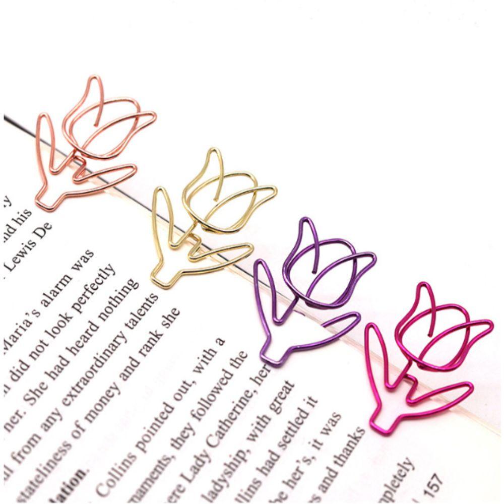 70Pcs Multi Colors Flower Shaped Paper Clips Flower Novelty Paper Clips  Receipt Arranging