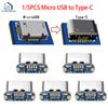 USB To Type-C Adapter Board Supports Type-C Charging And USB 2.0 Data Transfer Connector Replace For Micro-USB DIY Repair Adapte