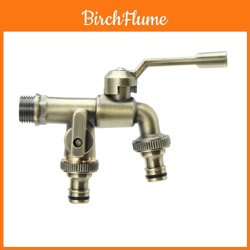 Vintage Brass Water Tap With Dual Handles For Laundry Room Home Use