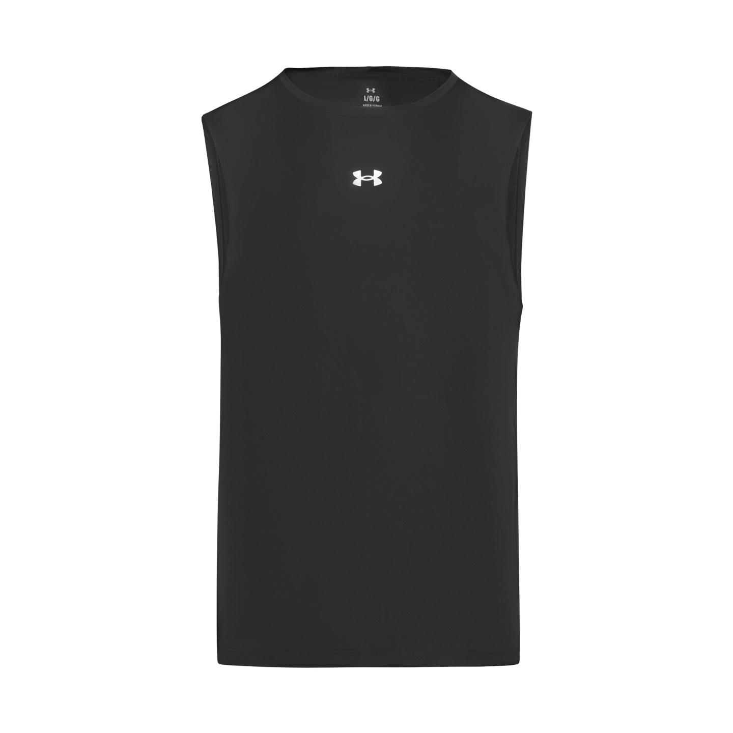 Under Armour Ef Cool Mesh Ss26 Lightweight Training Sports Crew Neck Solid Color Breathable Sleeveless Vest Men tops Black 6014366-001 S