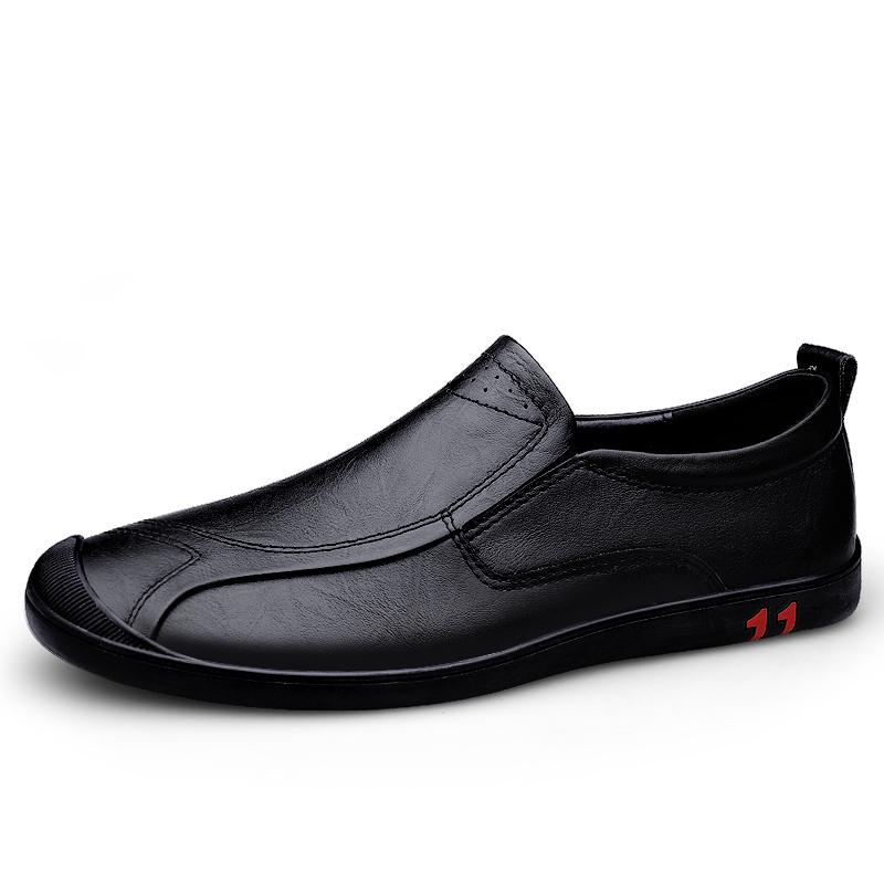 Leather Shoes for Men Casual Male Soft Sole Comfortable Shoes Slip-On Men Driving Shoes