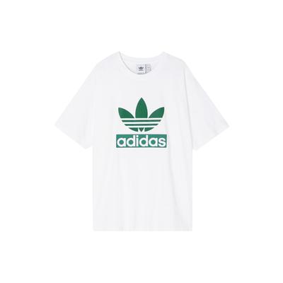 Originals Trefoil Casual Velcro Logo Crew Neck T-Shirt Men Tops White H09346