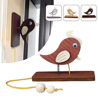 Woodpecker DoorBell Wooden Handmade Door Bell Room Decor Decoration Accessories DIY Artistic Home Decor Gift