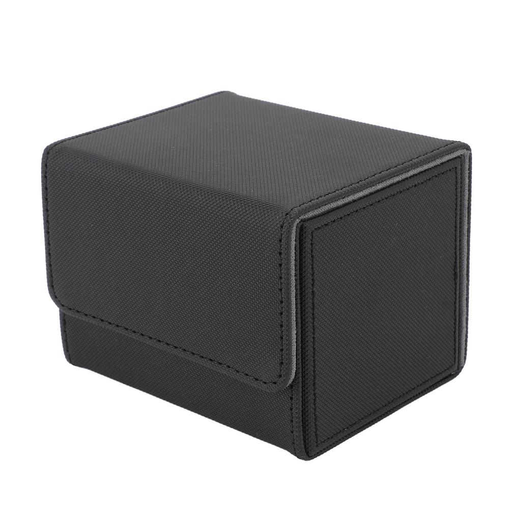Trading Card Storage Box Magnetic Closure PU Leather Card Storage Case Holds 120 Single Sleeved Cards for Game Sport