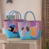 Sausage Dog Handbag Contrasting Color Woven Basket Cute Dopamine Large Capacity Handbag Travel Versatile Woven Bag