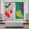 Vegetable Fruit Print Curtain Set Elegant 2Pcs Cafe Curtains Charming European Design Vintage Style Window Decor For Kitchen