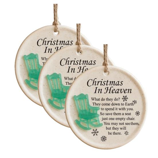 Christmas in Heaven Ornament Empty Chair Christmas Tree Ornament Memorial Gifts for Grieving The Loss of Loved Ones
