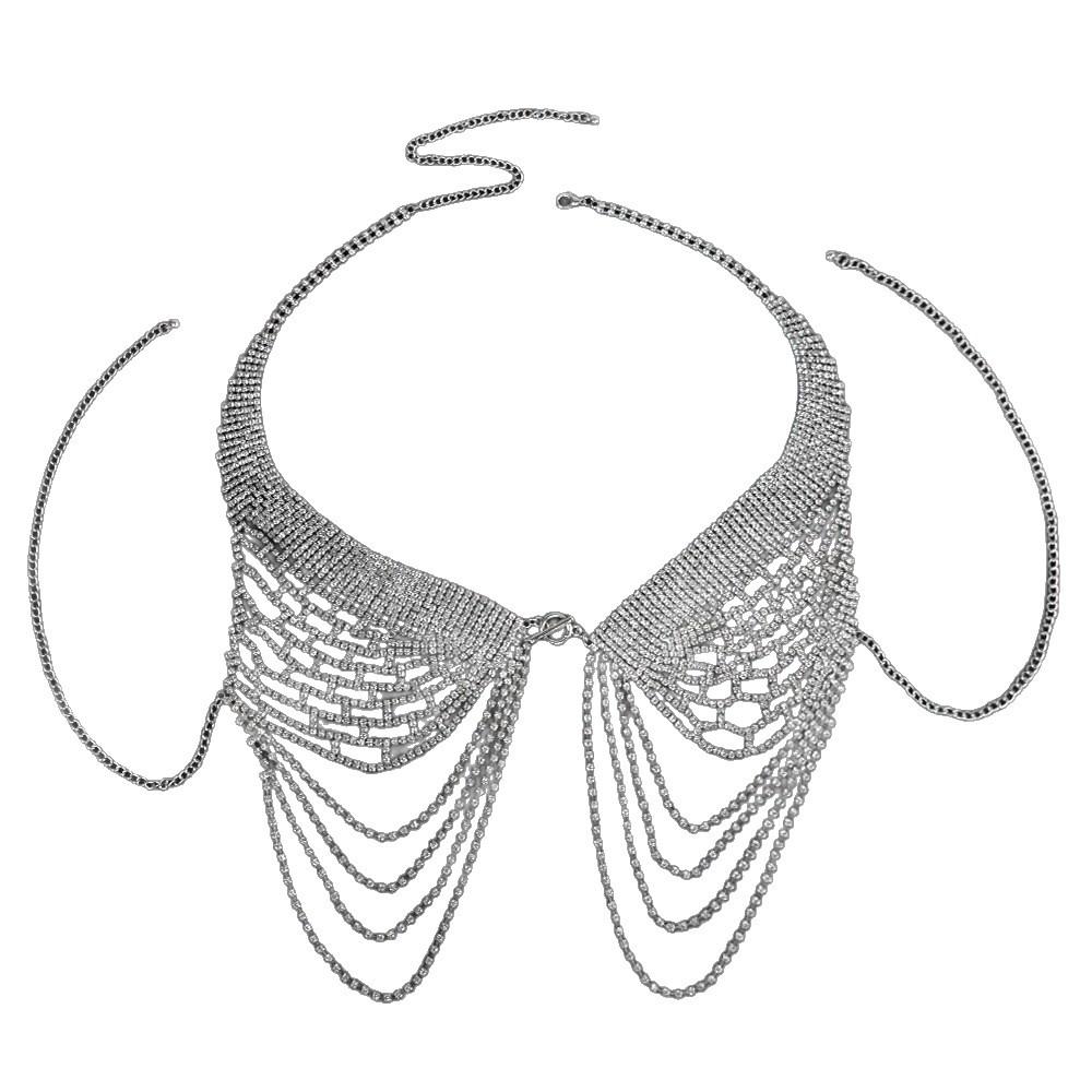 Engelsflügel Körperkette, Europäische und Amerikanische sexy volle Diamant-Quaste Brustkette, Damen Körperkette