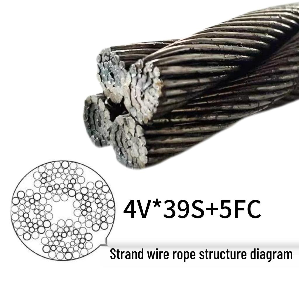 Crane Special Anti-Rotation Steel Wire Rope: 4-Strand, Suitable for 8 to 25 Ton Cranes, Compatible with XCMG, SANY, and Zoomlion
