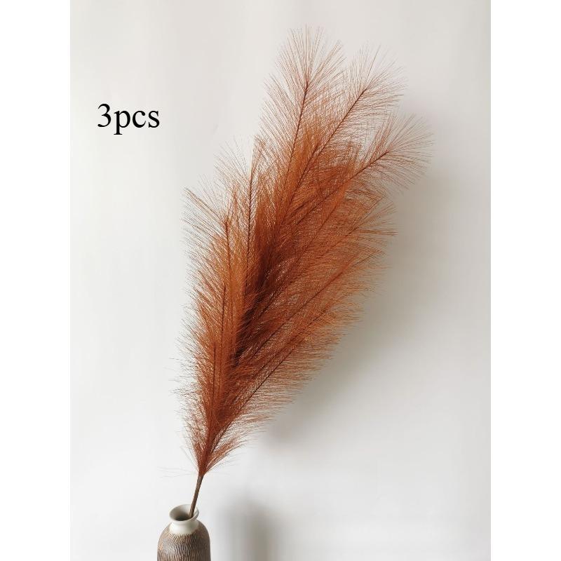 3pcs Large Artificial Pampas Grass 120cm Tall Fluffy Faux Reed Boho Home Wedding Decor Fake Flowers
