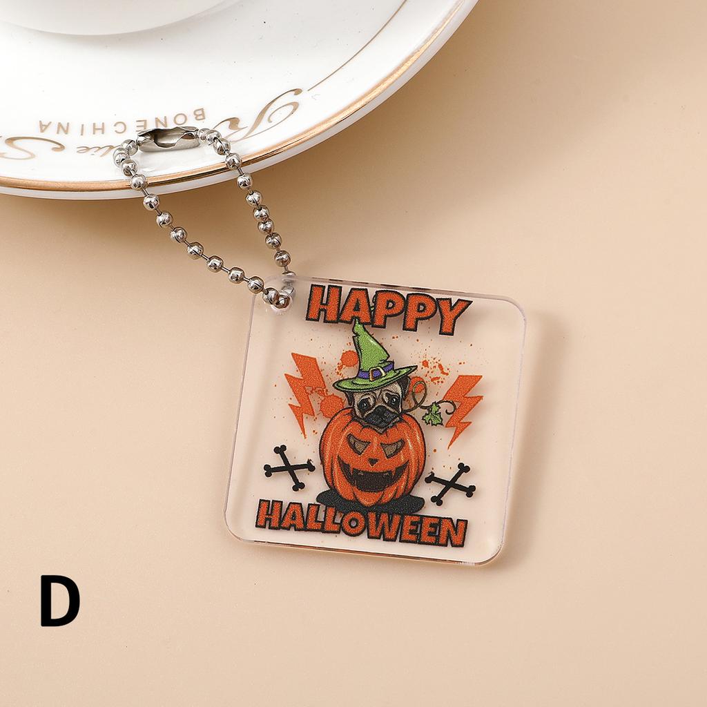 Creative Halloween Keychain Transparent Acrylic Keychain Backpack Small Pendant Cartoon Keychain