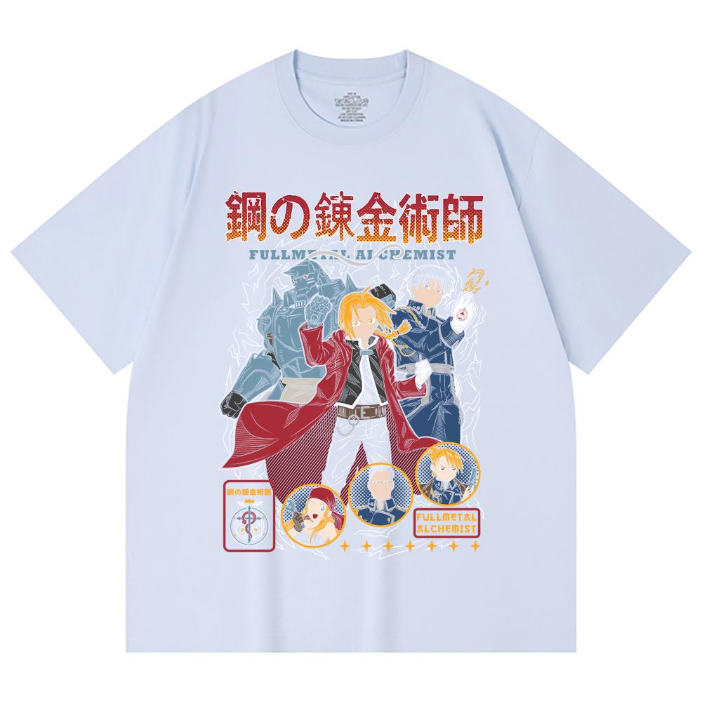 230 Gsm 100% Cotton Fullmetal Alchemist V2 Print Unisex Heavy Cotton T Shirt
