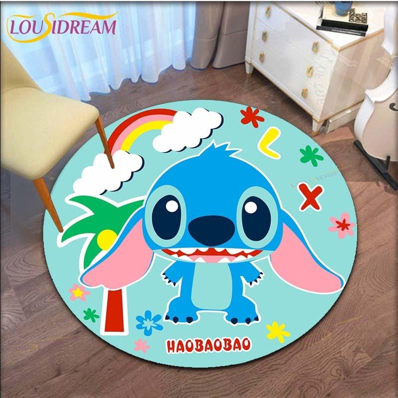 Cartoon Stitch Round Carpet for Living Room Carpet Floor Rug Bath Mat Bedroom Carpet for Children's Room Doormat