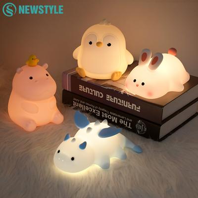 Neuheit Tier Silikon Nachtlicht Fuchs Hase Kinderzimmer Nachtlicht Wiederaufladbar Timer Touchsensor Nachttischlampe Für Zimmer