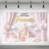 Fond de château de princesse pour décoration de fête, Globe rose, Fond de photographie, Cadeau pour fille, Accessoires de célébration de baby shower