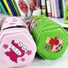 Crayon Shin-Chan Hexagonal Zipper Vertical Pencil Case Creative Cartoon Student Large Capacity Stationery Bag