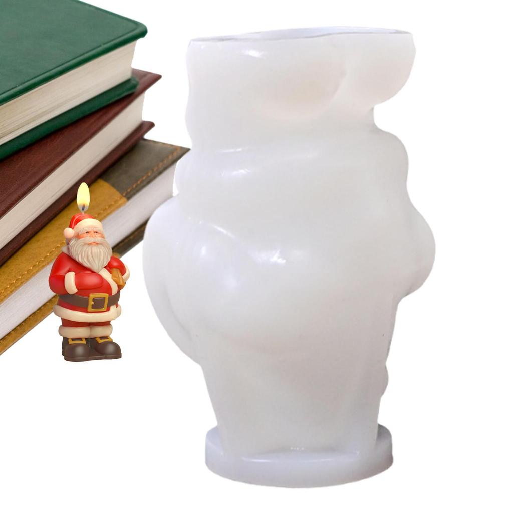 3D Santa Claus Christmas Candle Mold DIY Handmade Silicone Mold Christmas Gift Box Decoration For Soap Candle Resin Wax Candy