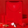 Septwolves Men's Auspicious Red Pure Cotton Thermal Underwear Set