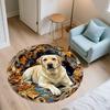 Embossed Dog  Round Area Rug,Carpet Rug for Living Room Bedroom Sofa Playroom Decor,Non-slip Floor Mat