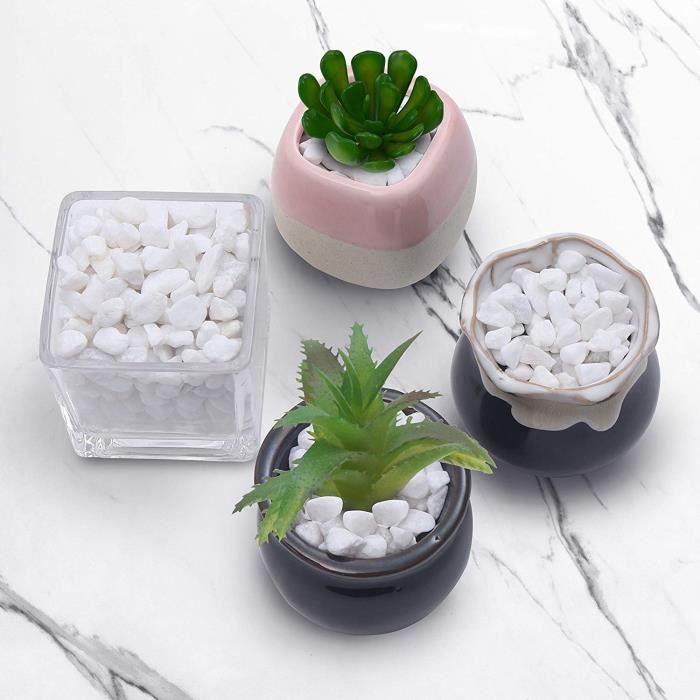 Gravier Décoratif - Mélange de Cailloux Décoratifs Environ 1,2 cm - Gravier Blanc pour Pots de Fleurs, Plantes, Jardinières, Bols