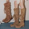 Fashion Lace Up Women's Mid Heels Long Boots Designer Retro Suede Shoes Designer Chunky Winter Shoes 2025 New Fashion Pumps Cool Boots