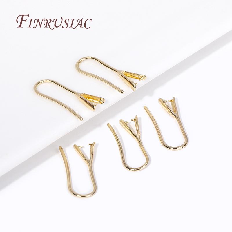 Trendy 18K Gold Plated Earring Hooks Ear Wire with Pinch Mounting DIY Crystal Earrings Making Supplies