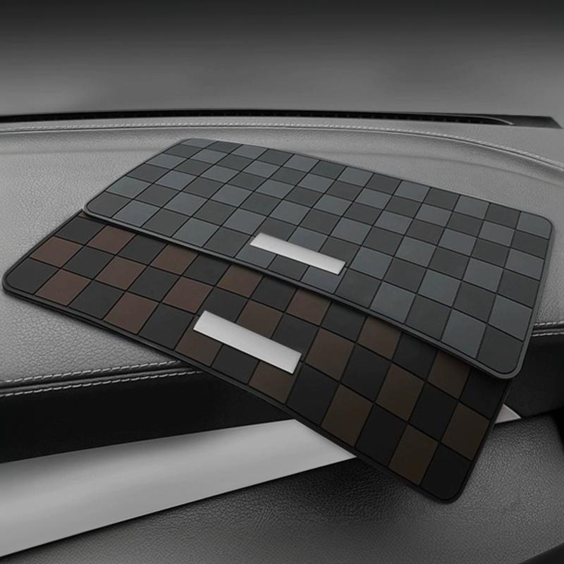 Car Dashboard Anti Slip Mat Grid Pattern Non Slip Pad Sticky Mat For Phone Keys Small Items Car Interior Decoration